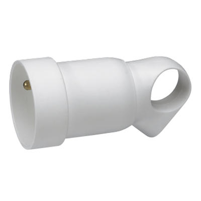 Prolongateur 2P+T - 16 A - plastique - anneaux - blanc