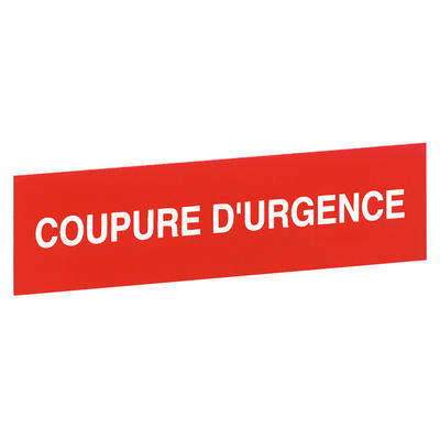 ETIQUETTE COUPURE D'URGENCE