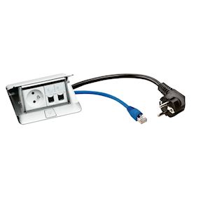 POPUP INOX 1PC F/B +2RJ45C6FTP