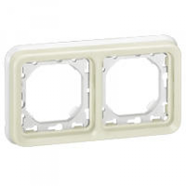 Support plaque - pour encastré Prog Plexo composable Blanc - 2 p