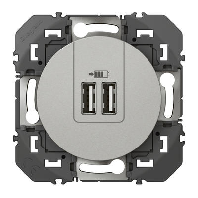 CHARG 2USB A+A 2.4A 12W ALU C.