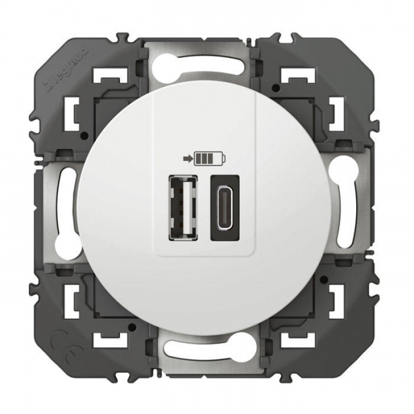 CHARG 2USB A+C 3A 15 W BLANC