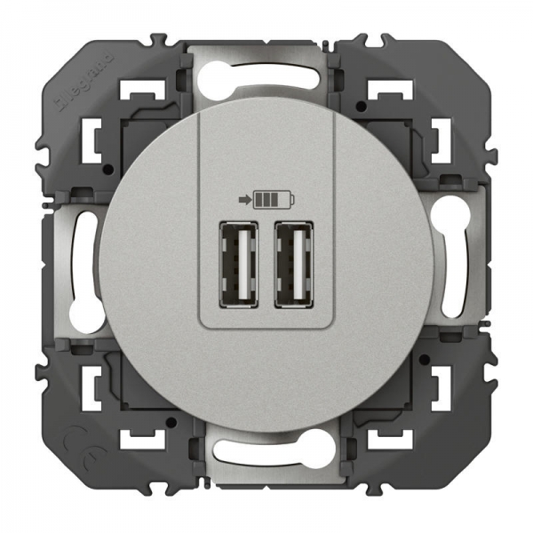 CHARG 2USB A+A 2.4A 12W ALU