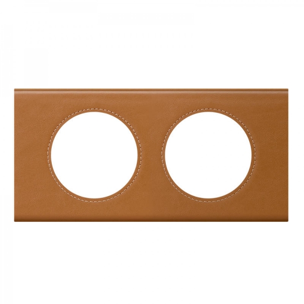 PLAQUE 2P CUIR CARAMEL