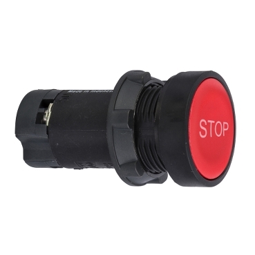 XB7 BOUTON POUSSOIR AFFLEURANT ROUGE STOP CONTACT 1O IP54