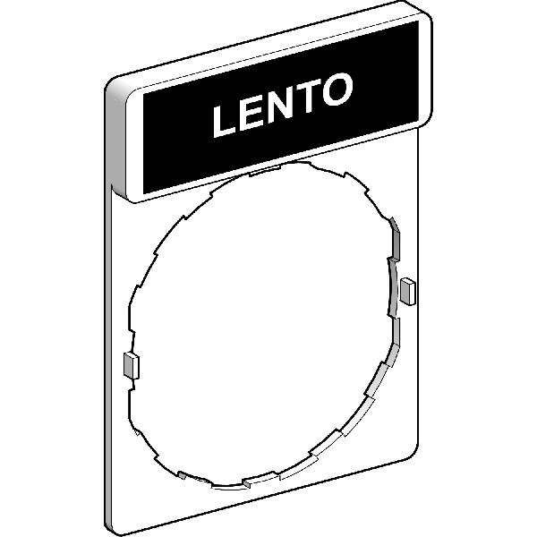 legend holder 30 x 40 mm with legend 8 x 27 mm with marking LENTO