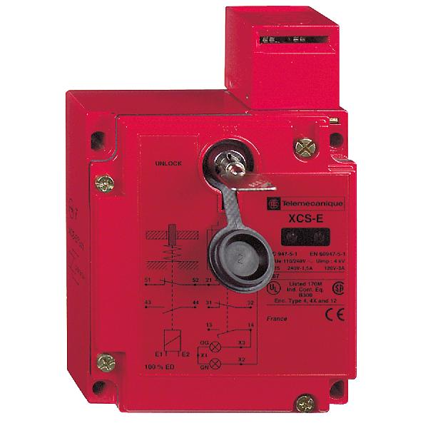 metal safety switch XCSE - 2NC+1NO - slow break - 2 entries tapped Pg 13- 24V