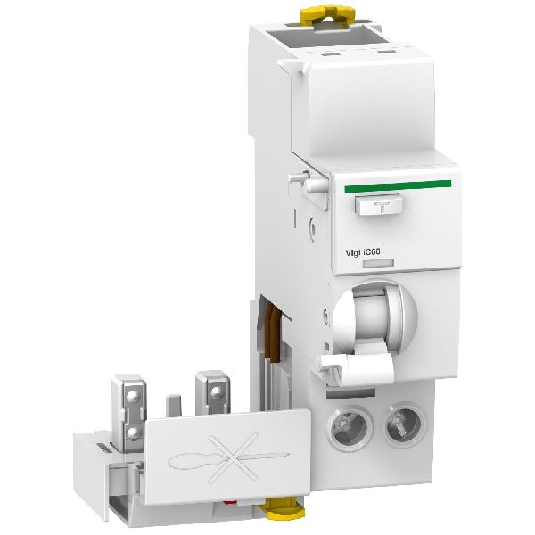 BLOC DIF iC60 - blocs additifs mis à la terre - 2P - 25 A - 500 mA - type AC