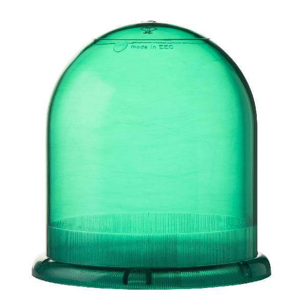 verrine dôme vert pour feu à miroir rotatif diam 165