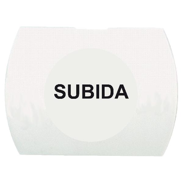 white cap marked SUBIDA for rectangular non illuminated pushbutton Ø16