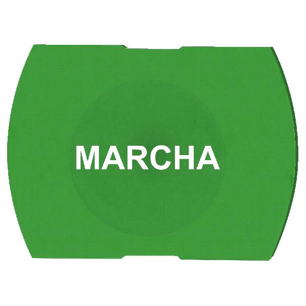 green cap marked MARCHA for rectangular non illuminated pushbutton Ø16