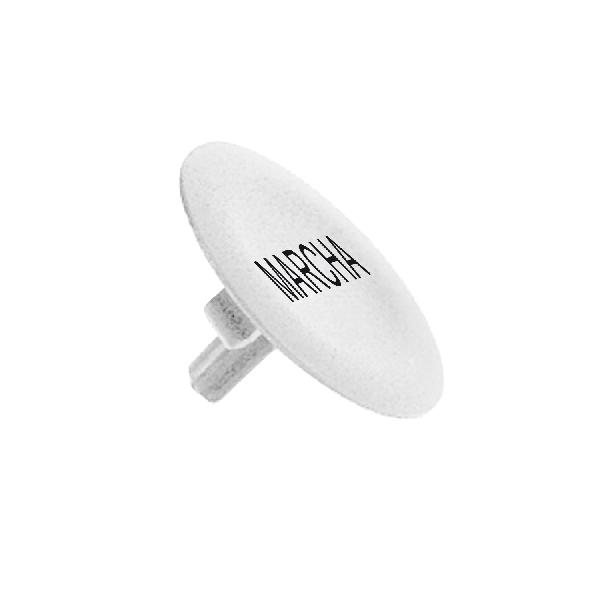 white cap marked MARCHA for circular pushbutton Ø22