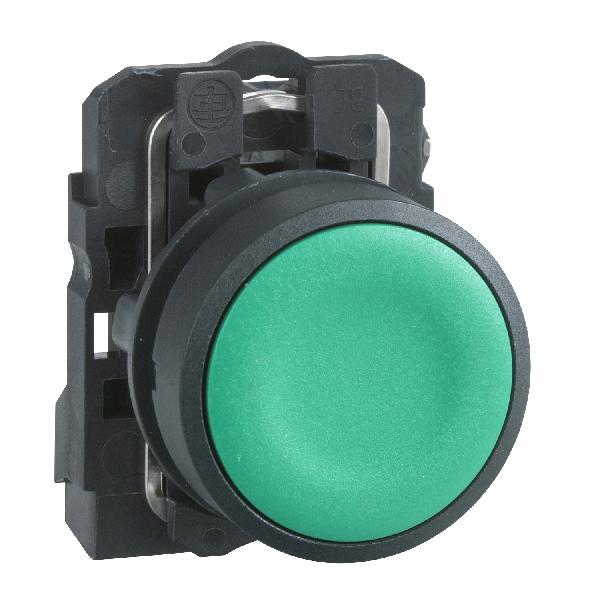 green flush pushbutton 1 NO spring return