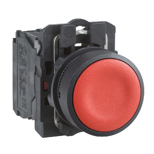 red flush pushbutton 1 NC spring return