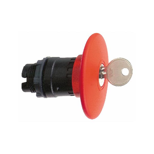 red Ø60 Emergency stop, switching off head Ø22 trigger and latching key release