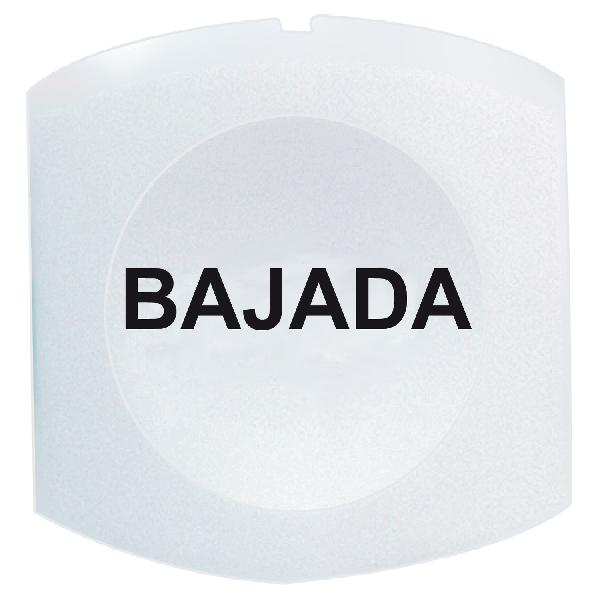 white cap marked BAJADA for square non illuminated pushbutton Ø16