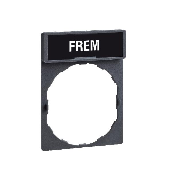 legend holder 30 x 40 mm with legend 8 x 27 mm with marking FREM