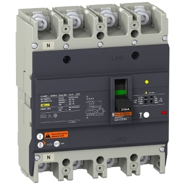 EZCV250N 25KA 4P3D 160A MG EASYPACT EARTH LEAKAGE CIRCUIT BREAKE