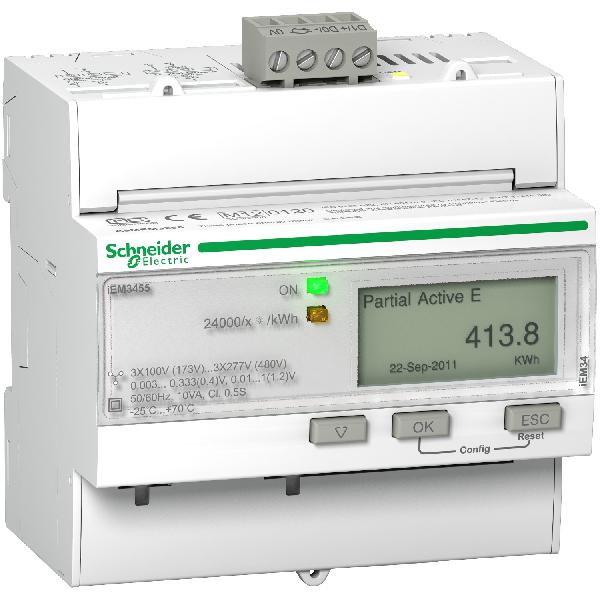 iEM3455 compteur d’énergie - LVCT - Modbus - 1 E/1 S numérique - multi-tarif