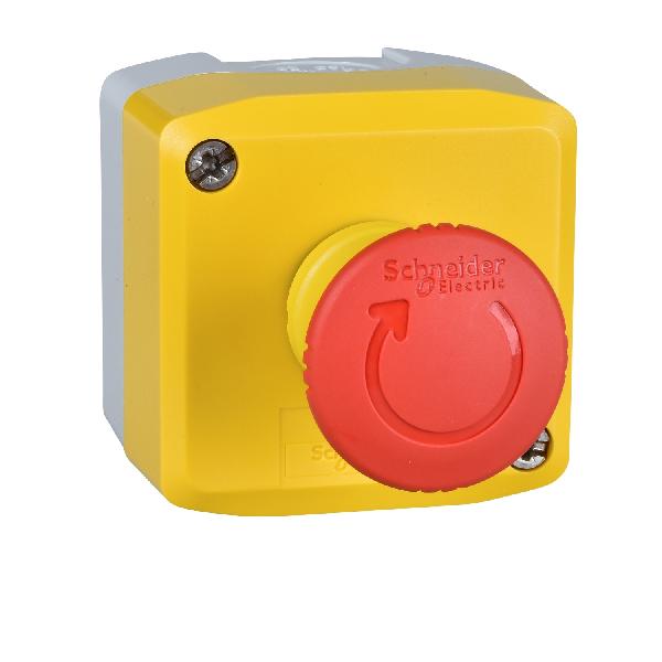 Harmony boite jaune 1 coupure d’urgence rouge Ø40 tourner pour déverrouiller 1O