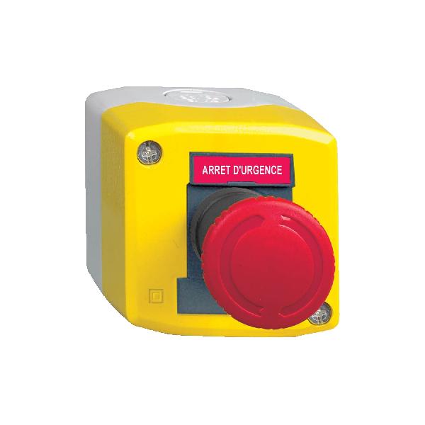 Harmony boite jaune 1 coupure d’urgence rouge Ø40 tourner pour déverrouiller 1O