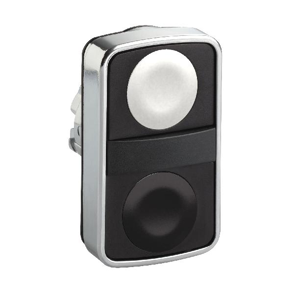 white flush/black flush double-headed pushbutton Ø22 unmarked