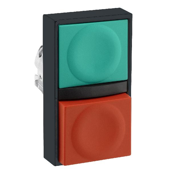 tête bouton poussoir diam 22 vert rouge