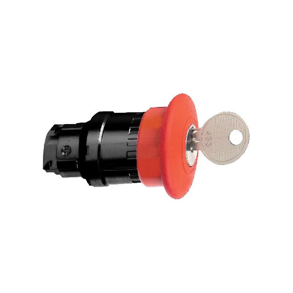 tête pour arrêt d urgence diam 40 mm déverrouillage par clé diam 22 rouge