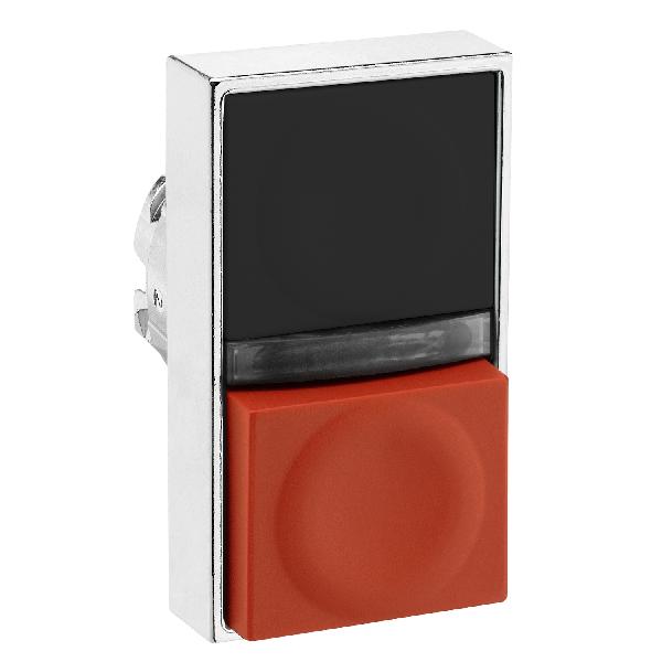 tête bouton poussoir diam 22 noir rouge