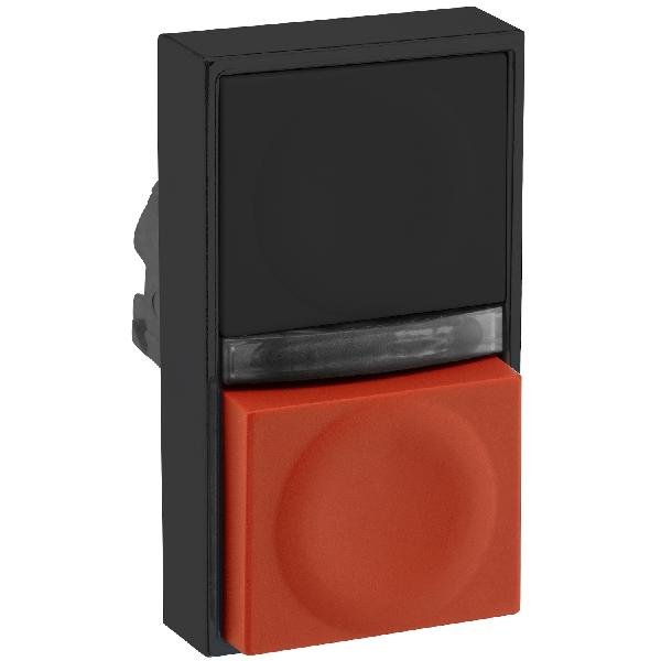 tête bouton poussoir diam 22 noir rouge