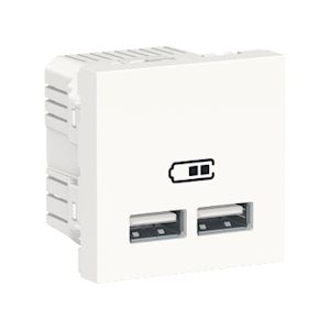 Chargeur 2x USB 2m Blanc