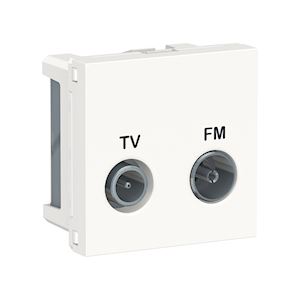 Prise TV + FM ind 2m Blanc