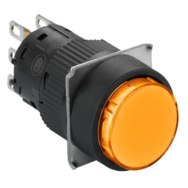 BOUTON POUSS LUMIN orange diam 16 à impulsion affleurant 12 V 1OF