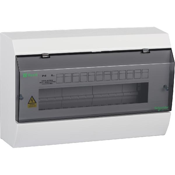 12 Way Resi9 consumer unit - smoked front