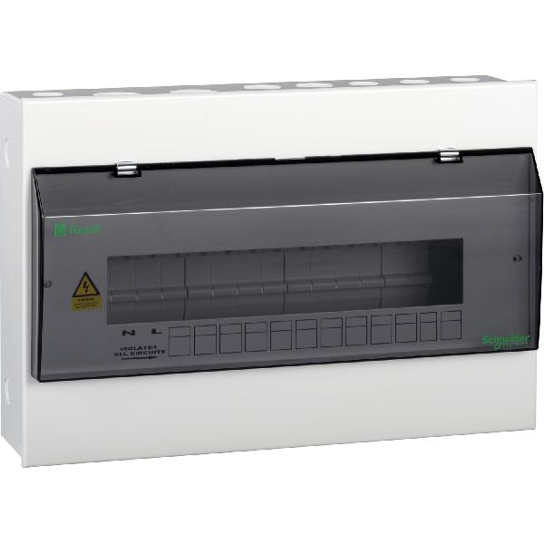 12 Way Resi9 metal consumer unit - smoked front