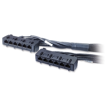 Câble de distribution des données APC noir, CAT6 UTP CMR 6XRJ-45 2,7M