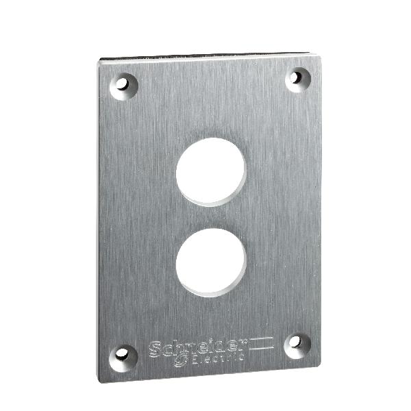 drilled front plate - XAP-E - metal - 2 opening