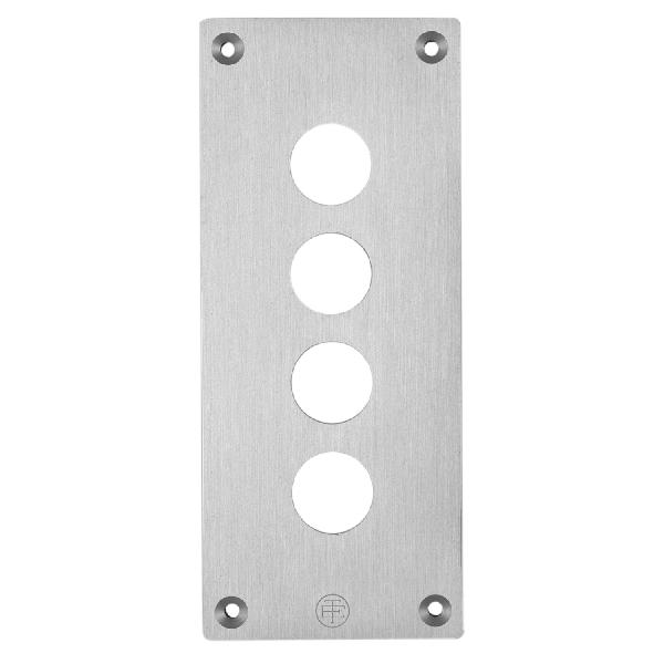 drilled front plate - XAP-E - metal - 4 opening