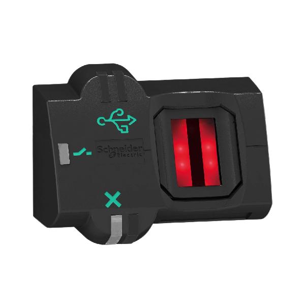 Commutateur biométrique USB XB5S Ø22mm -COM USB -MOMENTANÉ -fixe -connect. M12