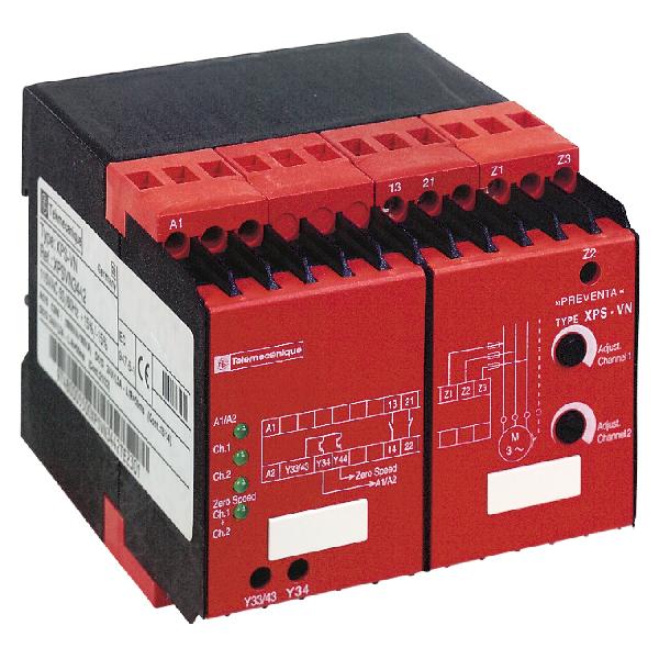 Détec vitesse nul 24VCC, 2 circuits sécu, 2 statiques,fréq moteur >50Hz Bor fixe