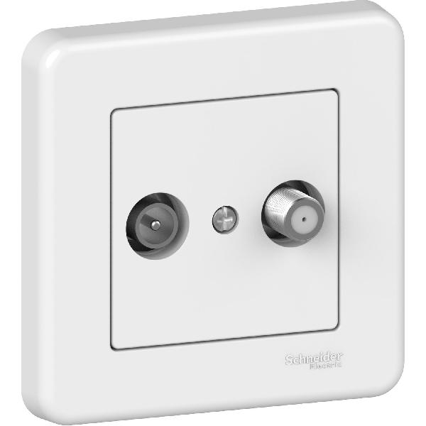 Leona - TV-SAT ending outlet 1db - white