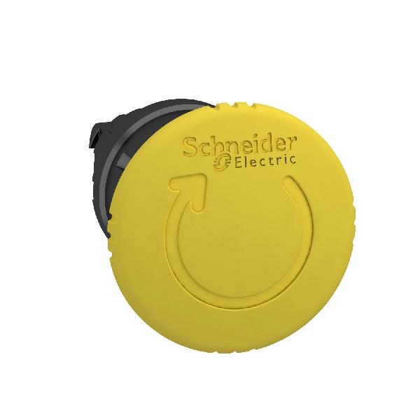 tête pour arrêt d urgence diam 40 mm tourner pour déverrouiller diam 22 jaune