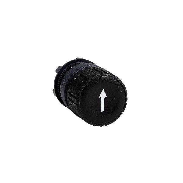 tête boutonpoussoir poussertourner diam 22 noir flèche haute