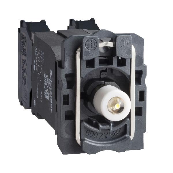 green light block with body/fixing collar with BA9s LED bulb 220...240V 1NO+1NC