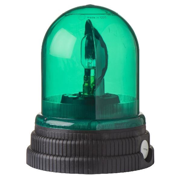 Feux rotatif à miroir lampe incandescence VERT 24V AC, diamètre 130, IP65