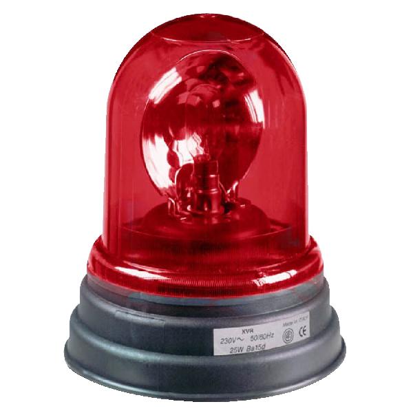 Feux rotatif à miroir lampe incandescence ROUGE 24V AC, diamètre 130, IP65