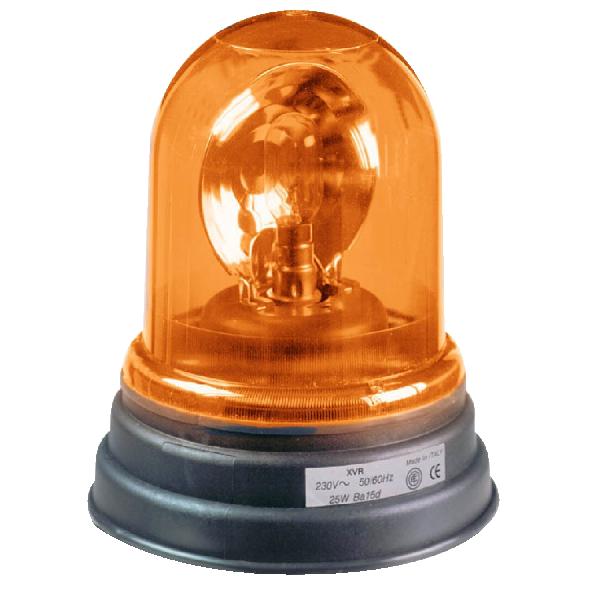 Feux rotatif à miroir lampe incandescence ORANGE 24V AC, diamètre 130, IP65