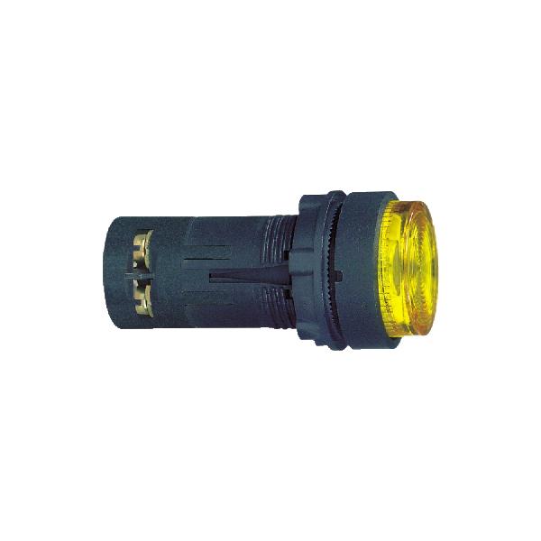 BOUTON POUSS LUMIN jaune diam 22 pousserpousser 24 V 1F