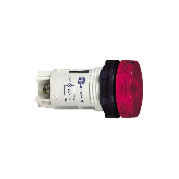 voyant rond diam 22 IP 40 rouge DEL intégrée 24 V bornes