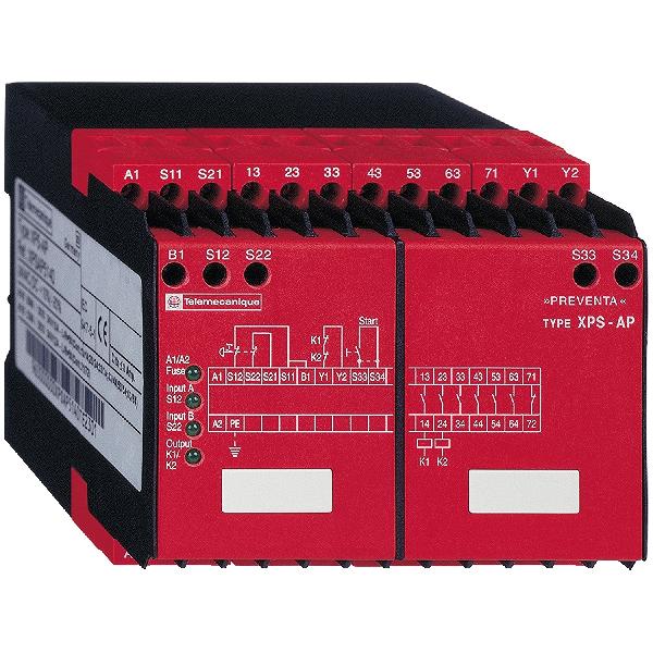 6 circuits de sécurité, 1sortie O, 24VCA/CC